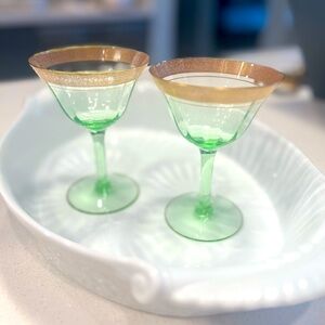 Pair of vintage green glasses with good rim